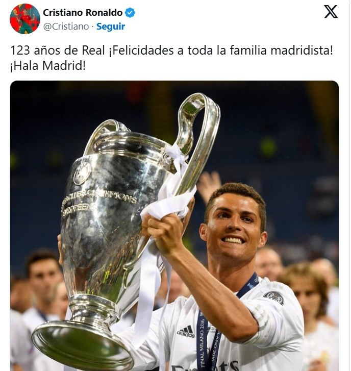 عکس/پیام ویژه کریستیانو رونالدو برای رئال مادرید