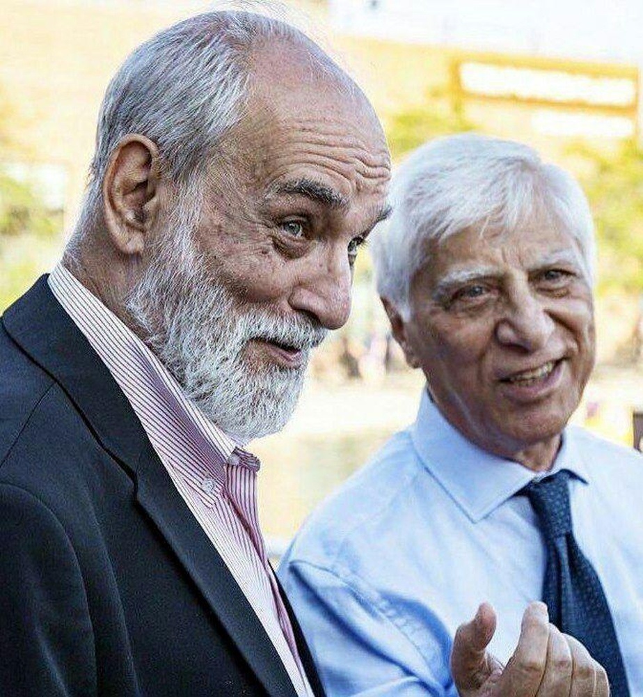 عکس/ «بهرام بیضایی و آیدین آغداشلو»؛ اواسط دهه ۹۰