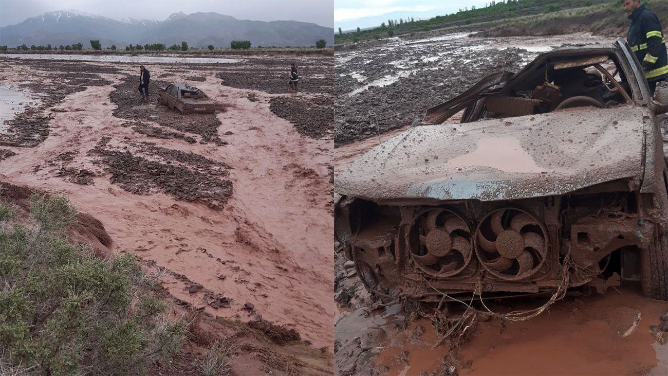 بارندگی شدید در روزهای اخیر موجب سیل در شبستر آذربایجان شرقی شده است.