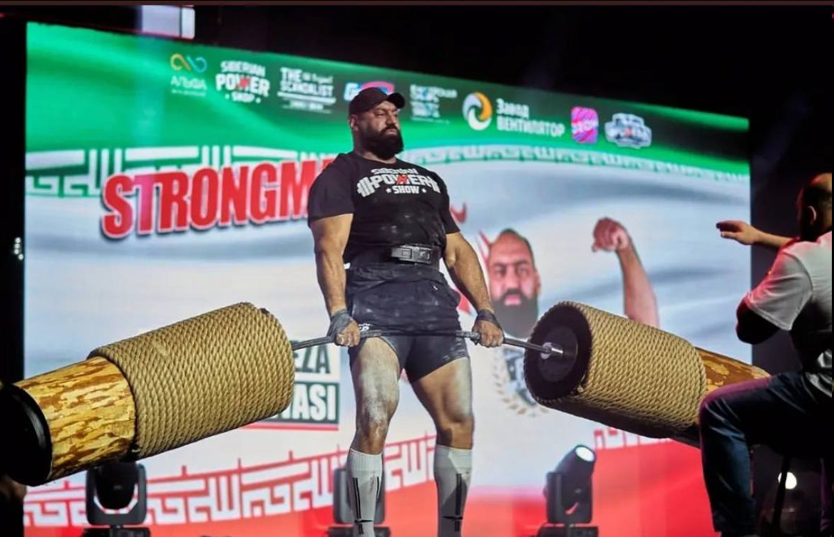 عکس| لحظه سوم شدن مرد آهنین ایرانی در مسابقات روسیه