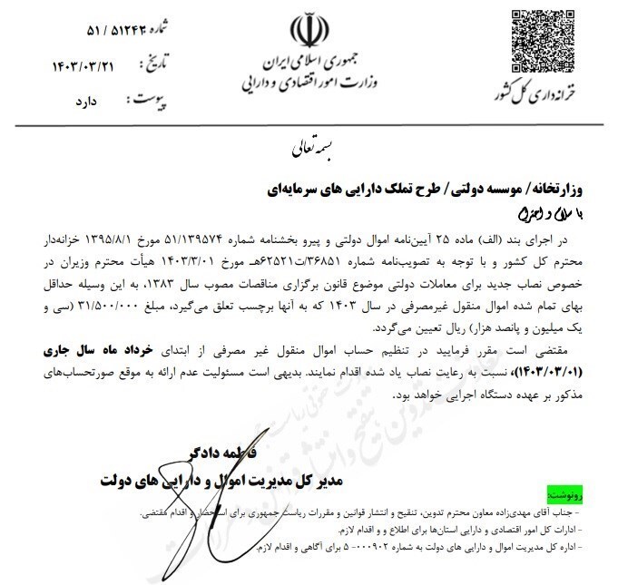 نصاب جدید معاملات دولتی مشخص شد