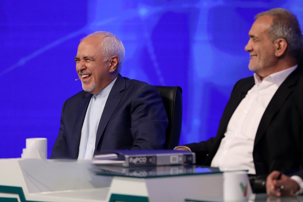 ظريف،پزشكيان،انتخابات،سياسي،انتخاباتي،ميزگرد،مسعود،كارزار،حم ...