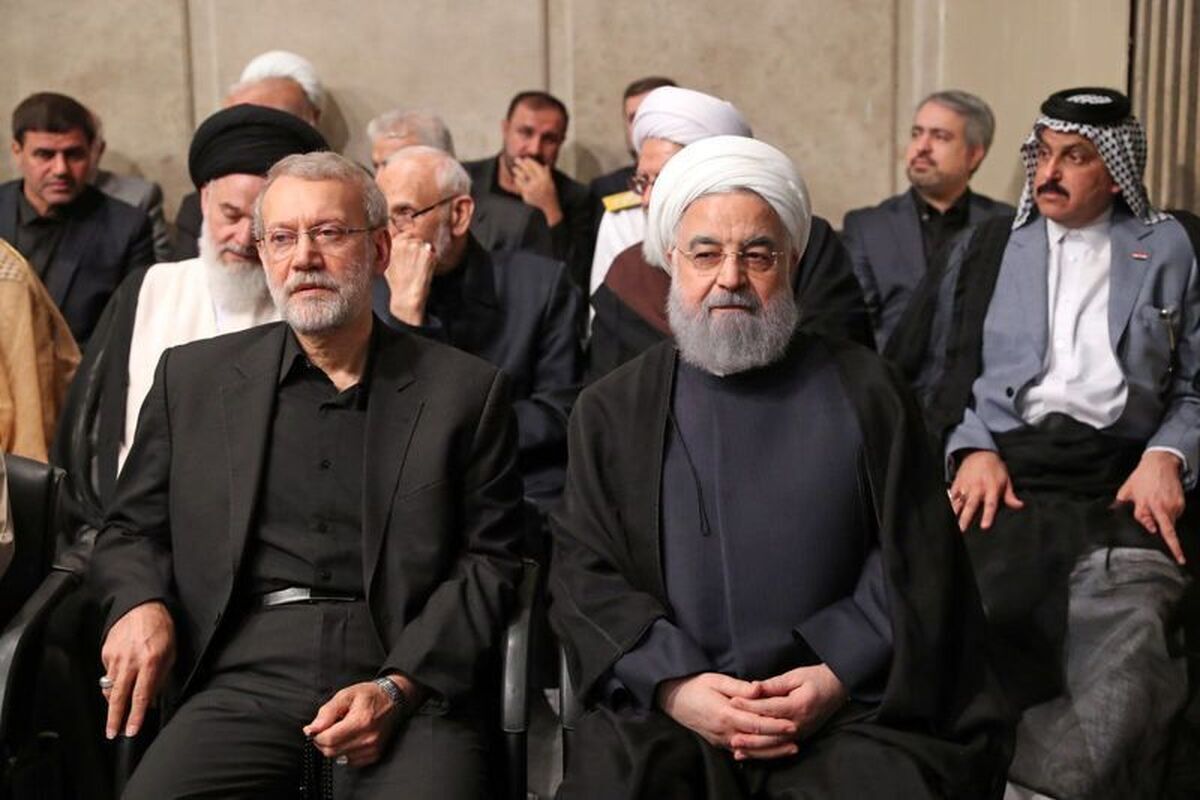 تصویر/ حضور روحانی و لاریجانی در مراسم بزرگداشت رئیس جمهور و همراهانش