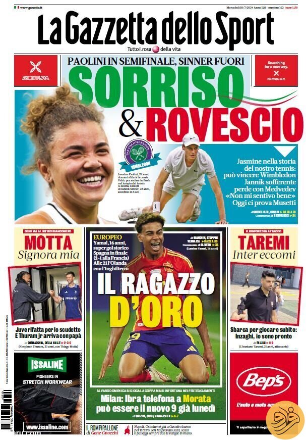 عکس| مهدی طارمی تیتر روزنامه ایتالیایی شد