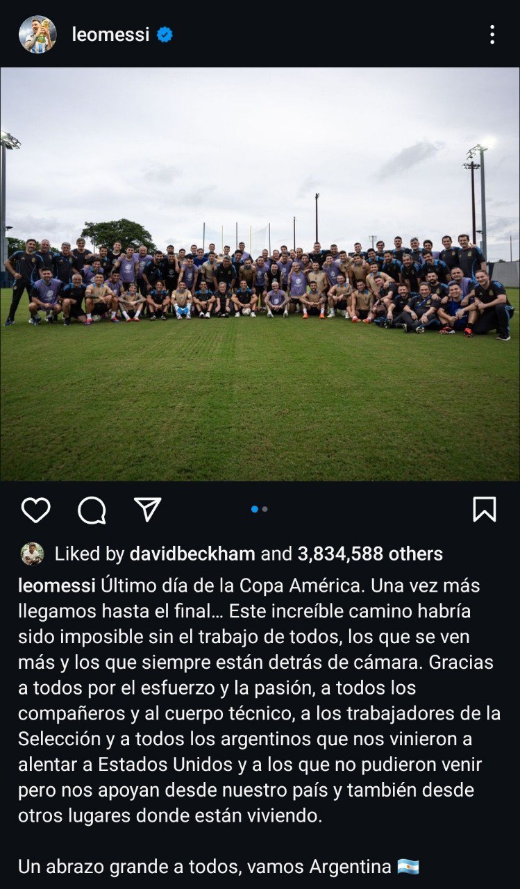 عکس| پیام لیونل مسی برای قهرمانی؛ یالا آرژانتین! عکس| پیام لیونل مسی برای قهرمانی؛ یالا آرژانتین!