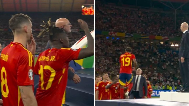 عکس| گستاخی لامین یامال به مربی وقت اهدای جام! عکس| گستاخی لامین یامال به مربی وقت اهدای جام!