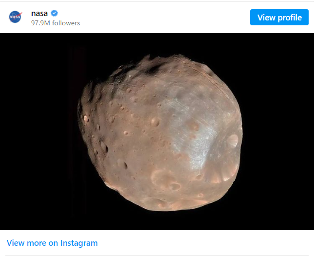 عکس| ثبت تصویر قمر سیب‌زمینی مریخ با وضوح بی‌سابقه