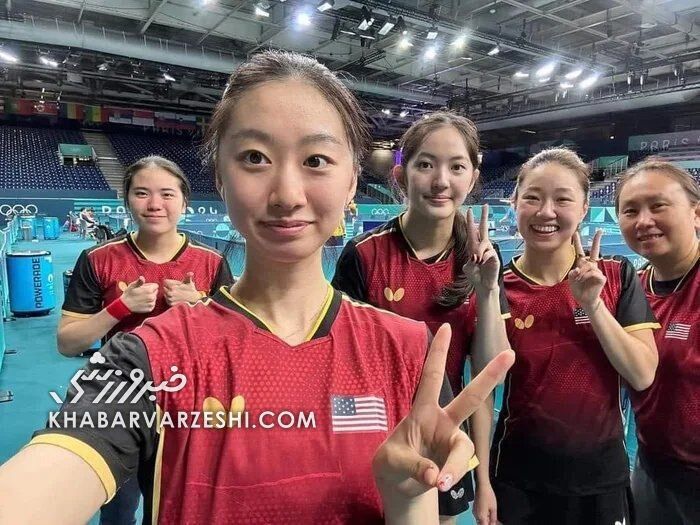عکس| تنیس روی میز زنان آمریکا؛ تیم متشکل از حضور زنان شرق آسیایی در پاریس
