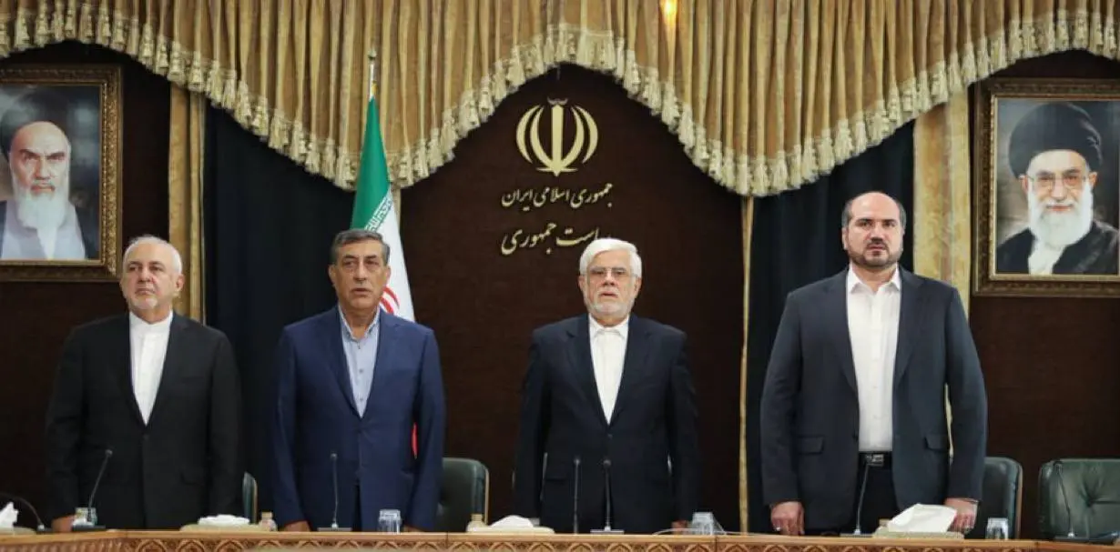 عکس| منصوریان، عارف و ظریف در مراسم معارفه معاون اجرایی رئیس جمهور