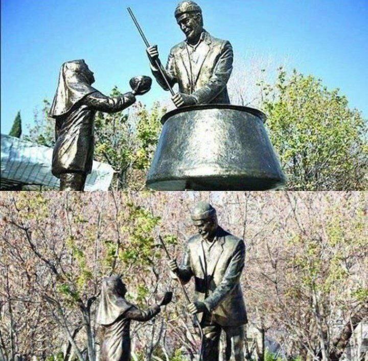 عکس| سرقت جنجالی دیگ مسی یک تندیس در میدان نذری شیراز! عکس| سرقت جنجالی دیگ مسی یک تندیس در میدان نذری شیراز!