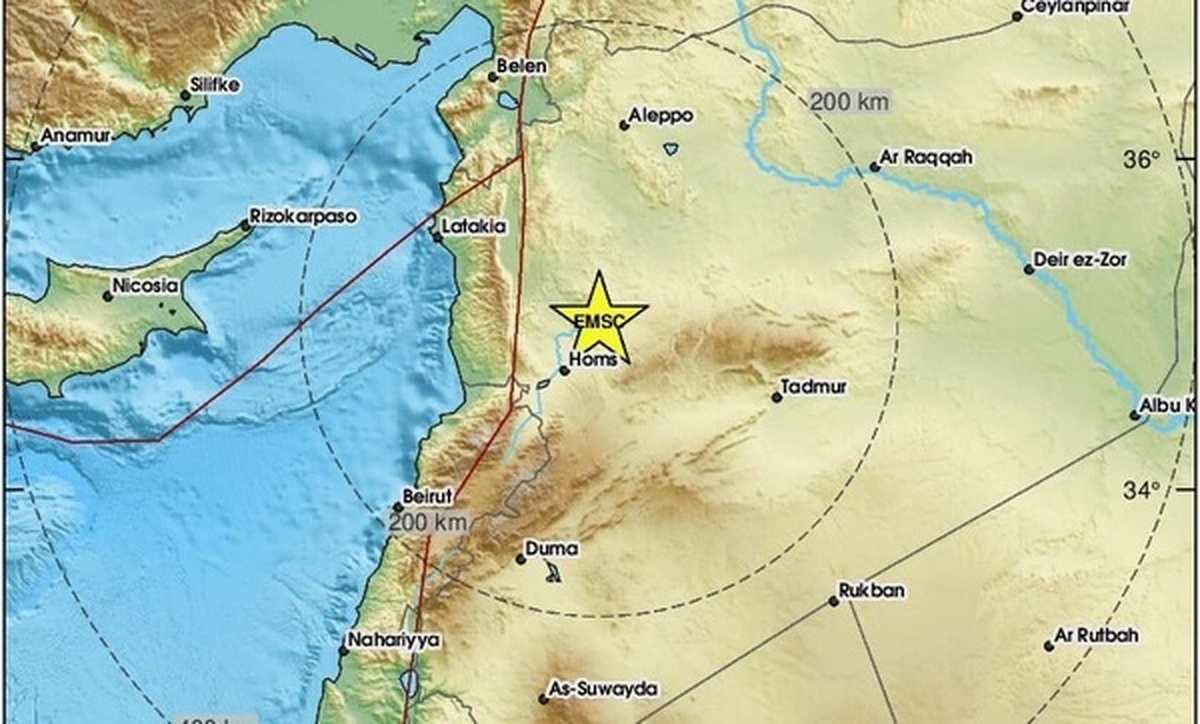 زلزله نسبتاً قوی در غرب سوریه
