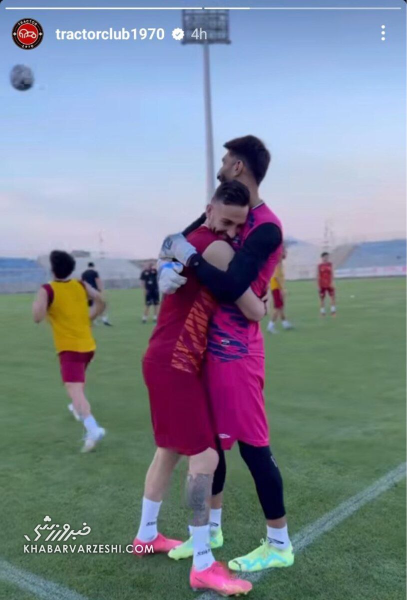 عکس| «مهدی عبدی» در آغوش بیرانوند؛ ستارگان سابق پرسپولیس در تراکتور