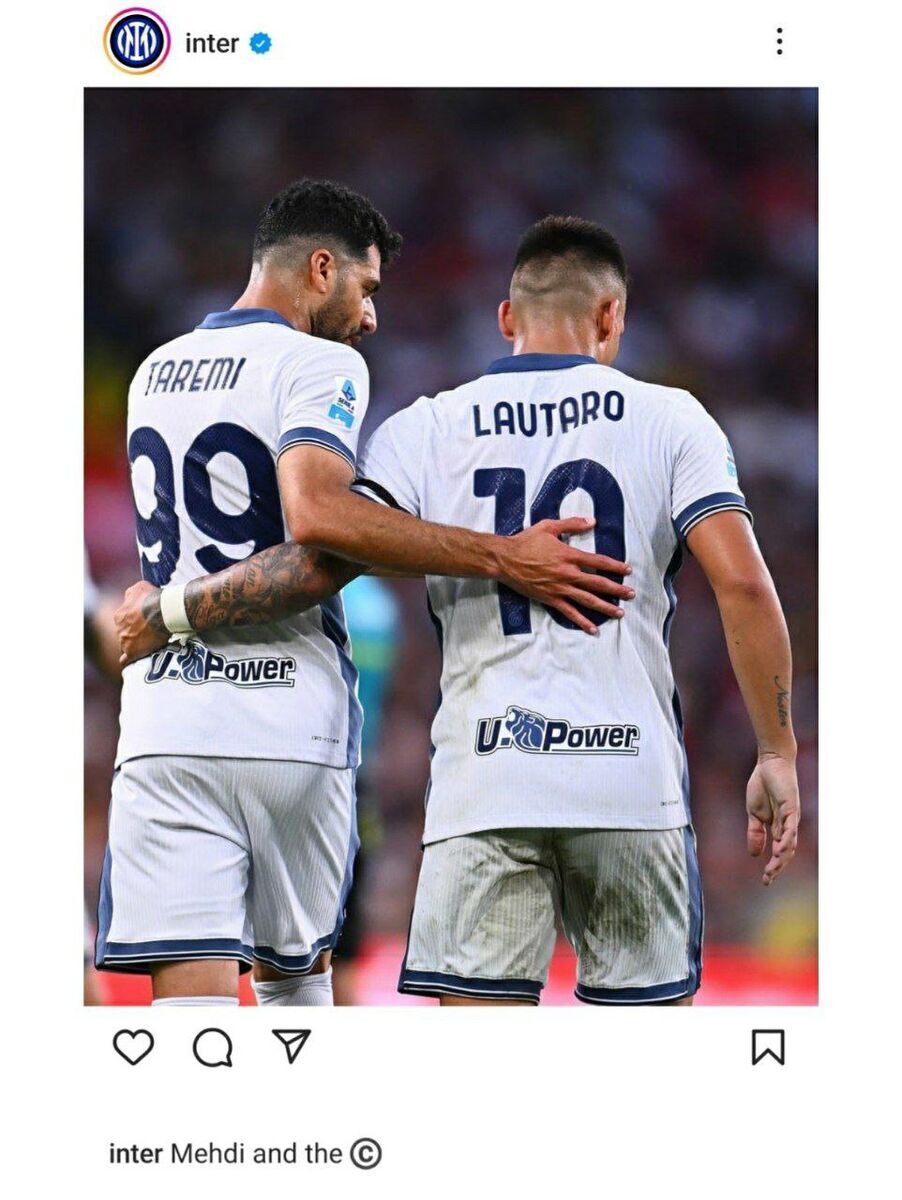 عکس| پست اینستاگرامی باشگاه اینتر؛ مهدی و کاپیتان عکس| پست اینستاگرامی باشگاه اینتر؛ مهدی و کاپیتان