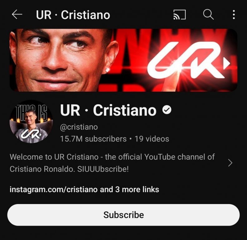 عکس| بعد از فوتبال نوبت به یوتیوب رسید؛ رکورد شکنی رونالدو در ۹۰ دقیقه