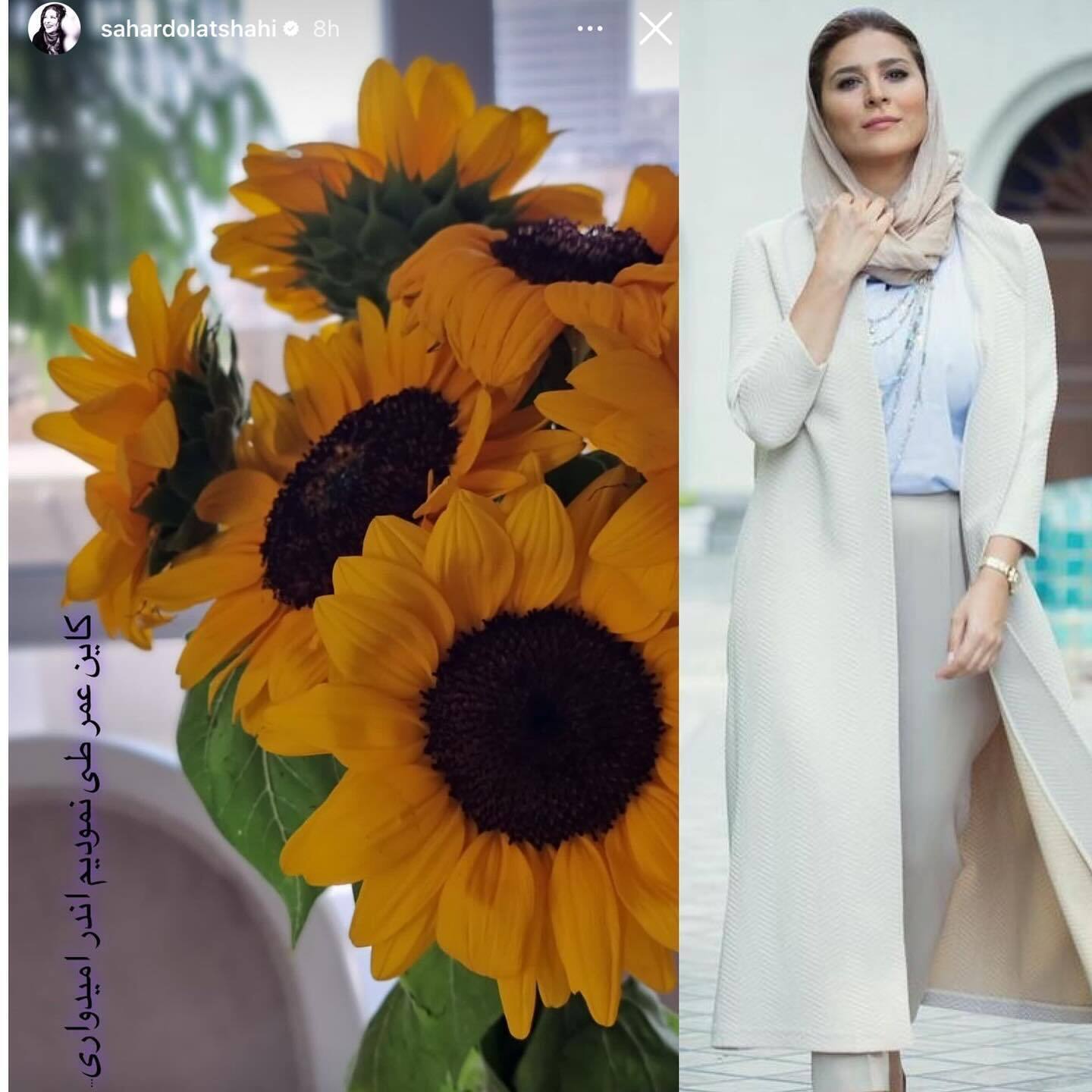 استوری معنادار سحر دولتشاهی با عطر و بوی صلح