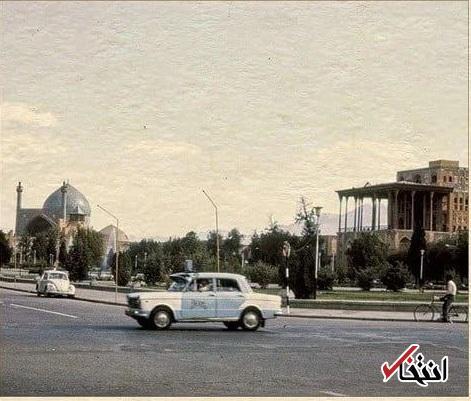 عکس| نقش جهان؛ زمانیکه تاکسی فیات در آن تردد داشت