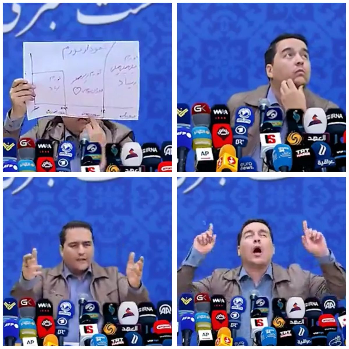 عکس| مجری شبیه به افغانی‌ها ادای پزشکیان را درآورد!