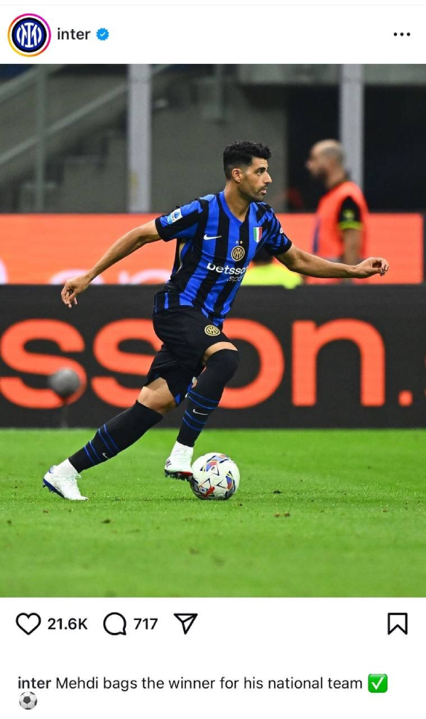 واکنش باشگاه اینترمیلان به گلزنی طارمی برای ایران + عکس واکنش باشگاه اینترمیلان به گلزنی طارمی برای ایران + عکس