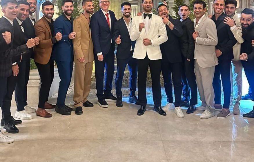 عکس/ حضور پرشور پرسپولیسی‌ها در عروسی مرتضی پورعلی‌گنجی