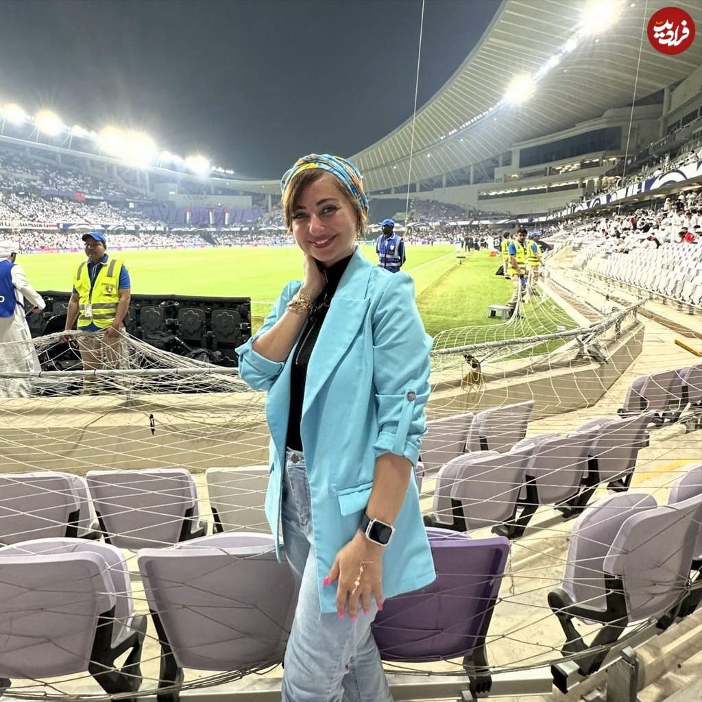عکس/ حضور «نفیسه روشن» در ورزشگاه بعد بازی ایران و امارات