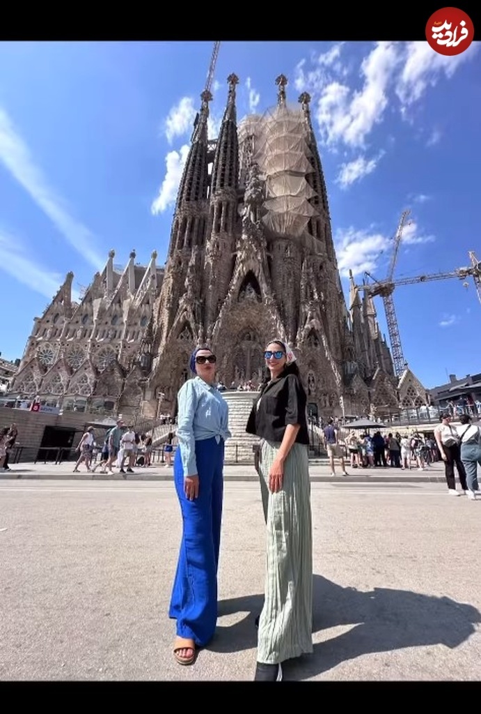 عکس/ پوشش متفاوت «مونا و مارال فرجاد» در بارسلون اسپانیا