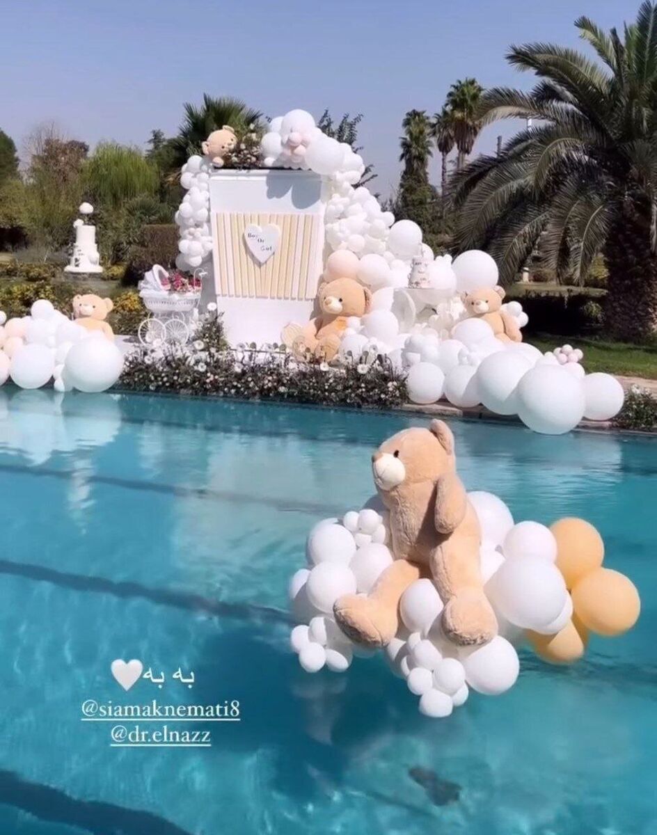 عکس/ مراسم دراماتیک سیامک نعمتی برای تعیین جنسیت فرزندش