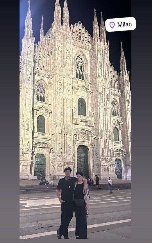 عکس/ گشت و گذار ریما رامین‌فر و پسرش در میلان ایتالیا