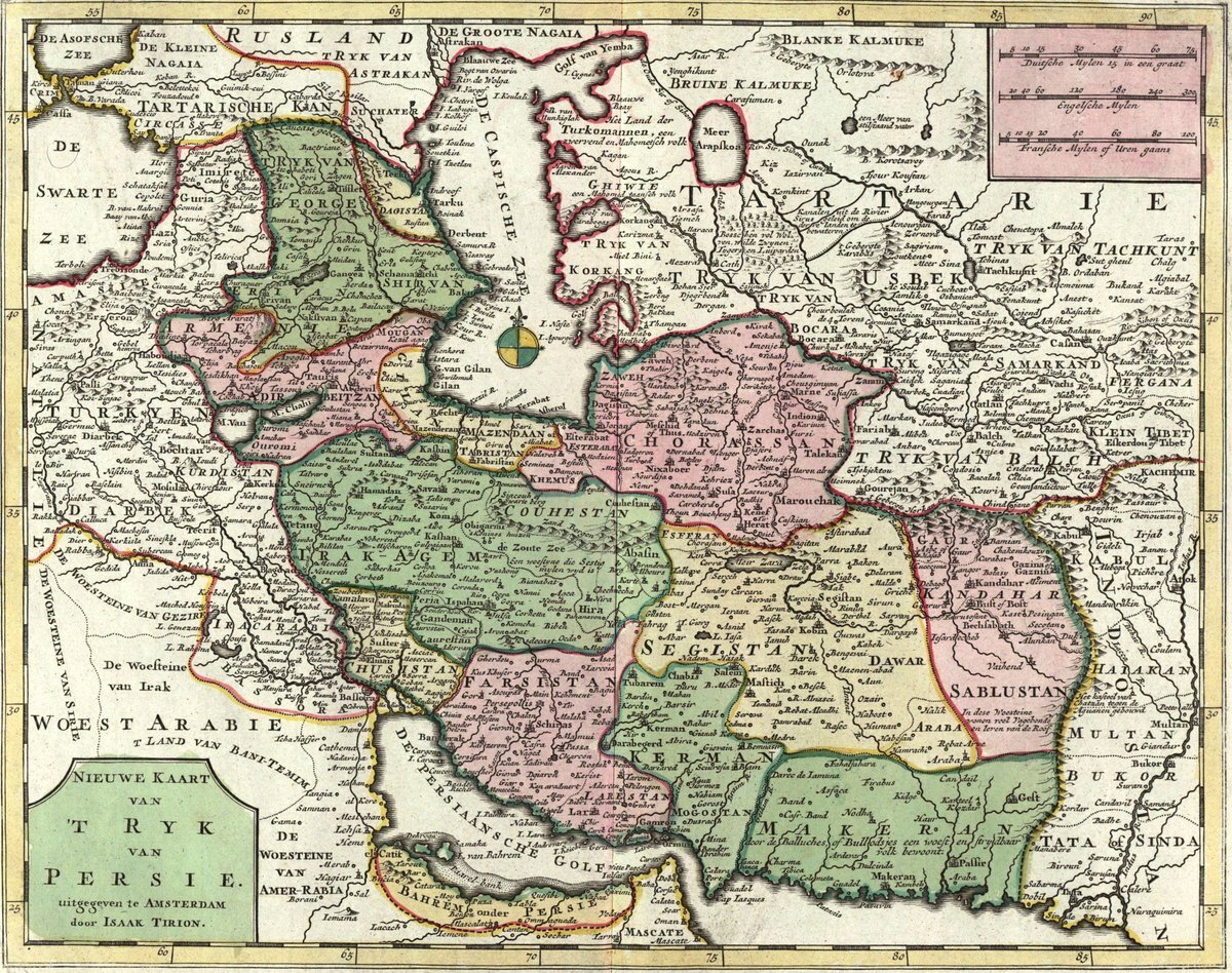 عکس| نقشه ایران در ۲۸۰ سال پیش با جزئیاتی بی‌نظیر؛ وقتی آذربایجان و بحرین جزو خاک ایران بودند