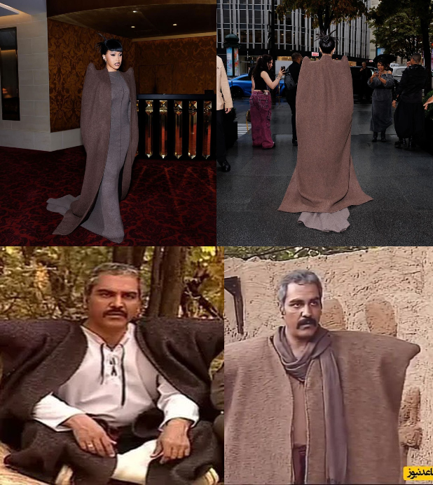 عکس/ کاردی بی؛ خانم رپر مشهور آمریکایی از استایل مهران مدیری تقلید کرد