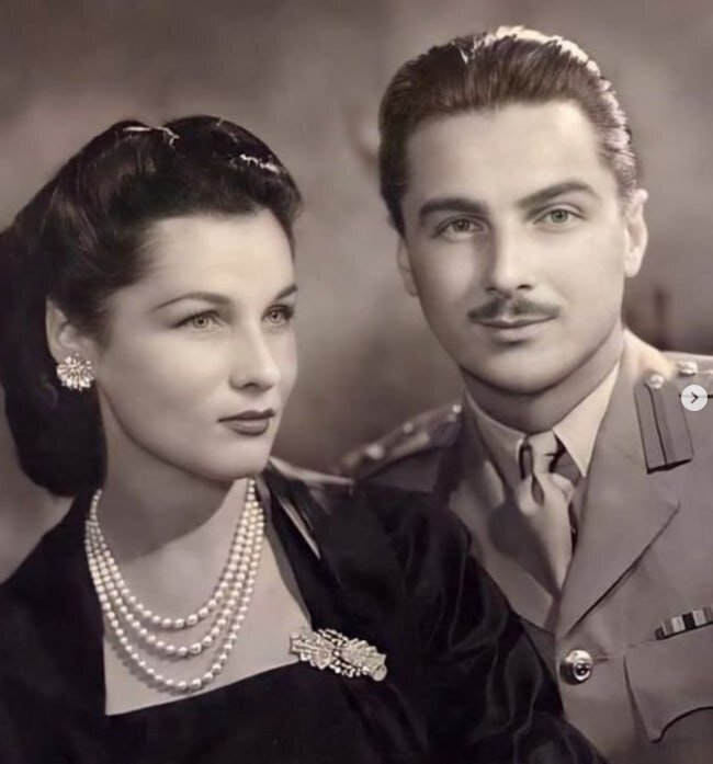 عکس/ فوزیه، عروس مصریِ محمدرضا پهلوی در کنار همسر دومش