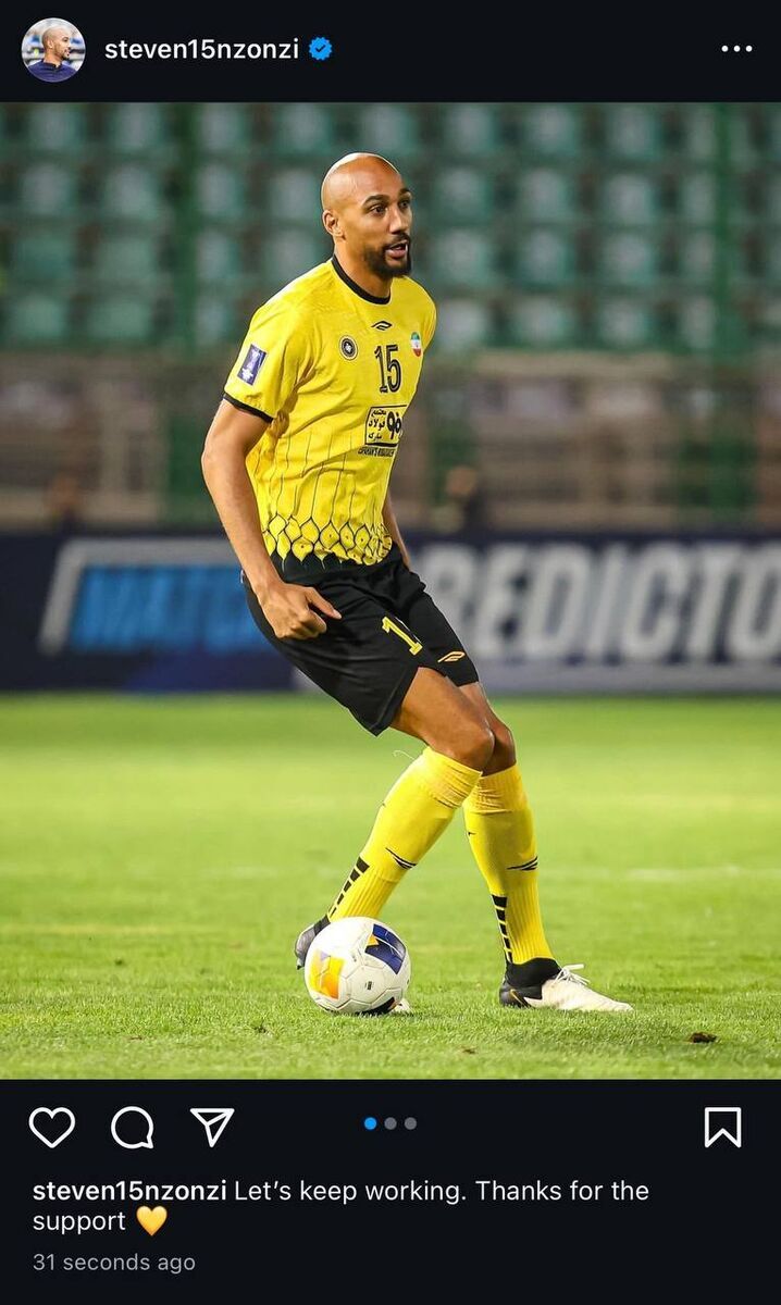 عکس/ تشکر انزونزی از هواداران سپاهان در اینستاگرام