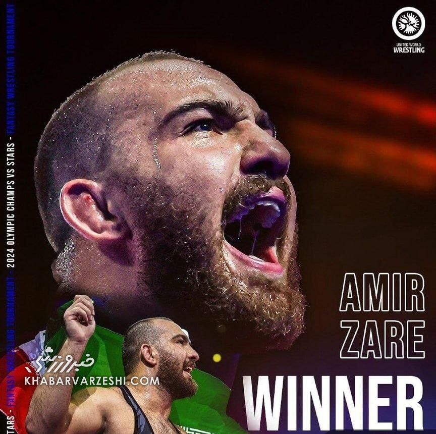 عکس/ امیرحسین زارع محبوب‌ترین کشتی‌گیر در جهان؛ تانک روس شکست خورد