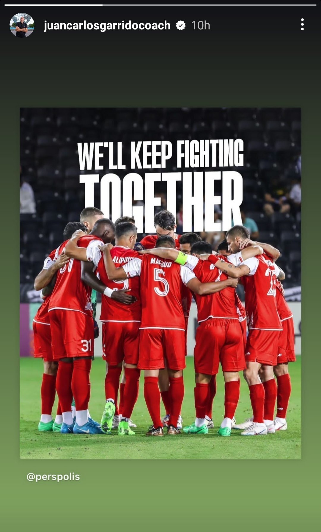 استوری مشترک پرسپولیسی‌ها پس از شکست برابر السد