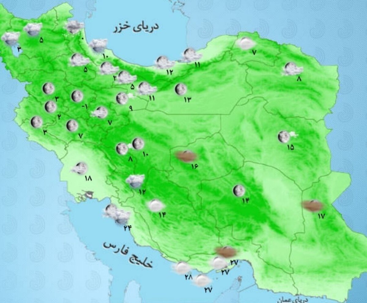 هواشناسی ۱۴۰۳/۷/۲؛ بارش باران و برف در ۲۴ استان