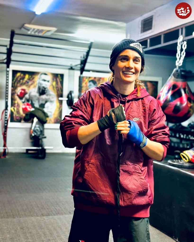 عکس/ بازیگری نه؛ آمادگی جسمانی «تینا آخوندتبار» بوکسور ایرانی
