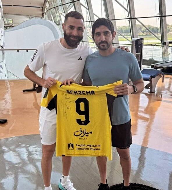 عکس/ هدیه جالب بنزما به ولیعهد دبی