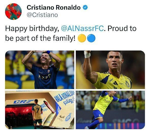 عکس/ یک تبریک تولد خیلی خاص از سوی کریستیانو رونالدو عکس/ یک تبریک تولد خیلی خاص از سوی کریستیانو رونالدو