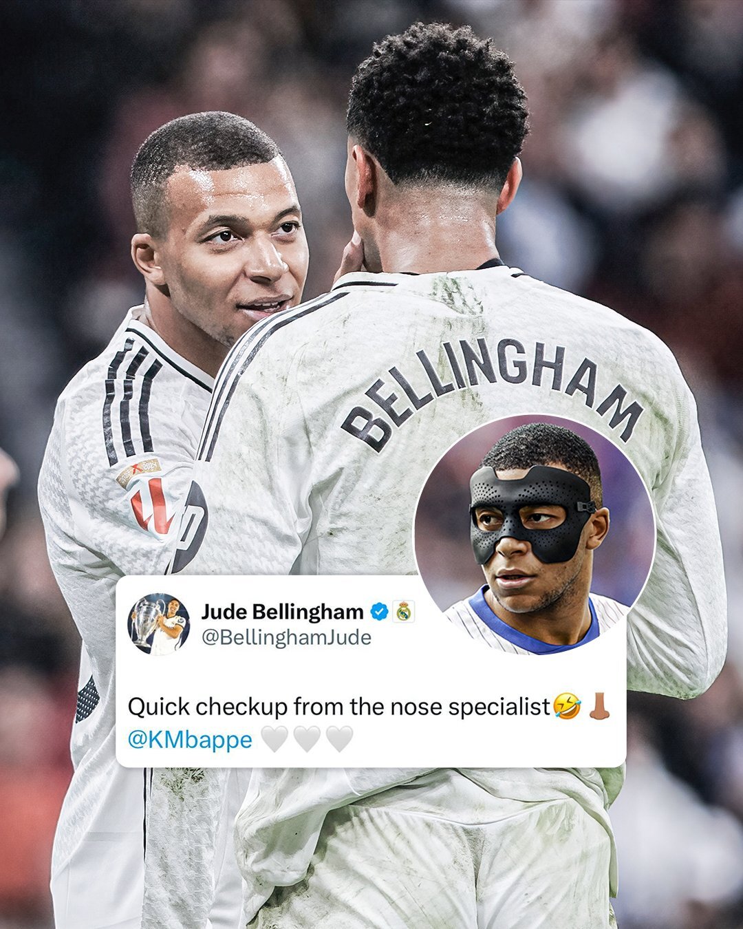 عکس/ شوخی بلینگام با امباپه: معاینهای سریع از متخصص بینی! عکس/ شوخی بلینگام با امباپه: معاینهای سریع از متخصص بینی!