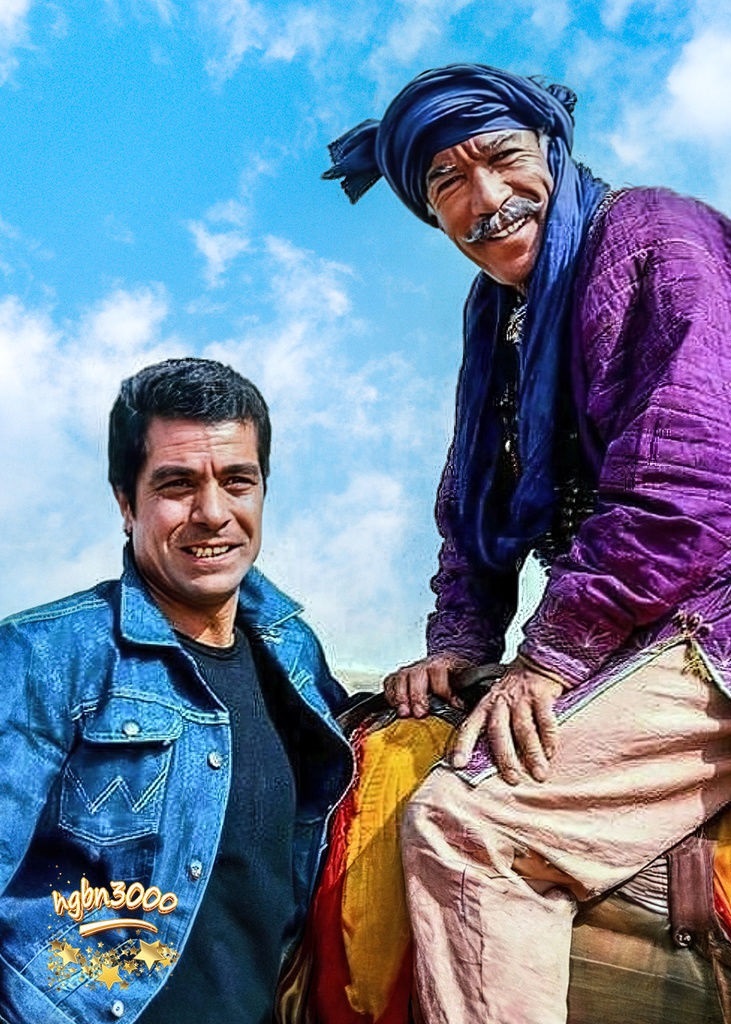 عکس/ «بهروز وثوقی و آنتونی کوئین» در پشت صحنه فیلم کاروان ها؛ سال ۵۶