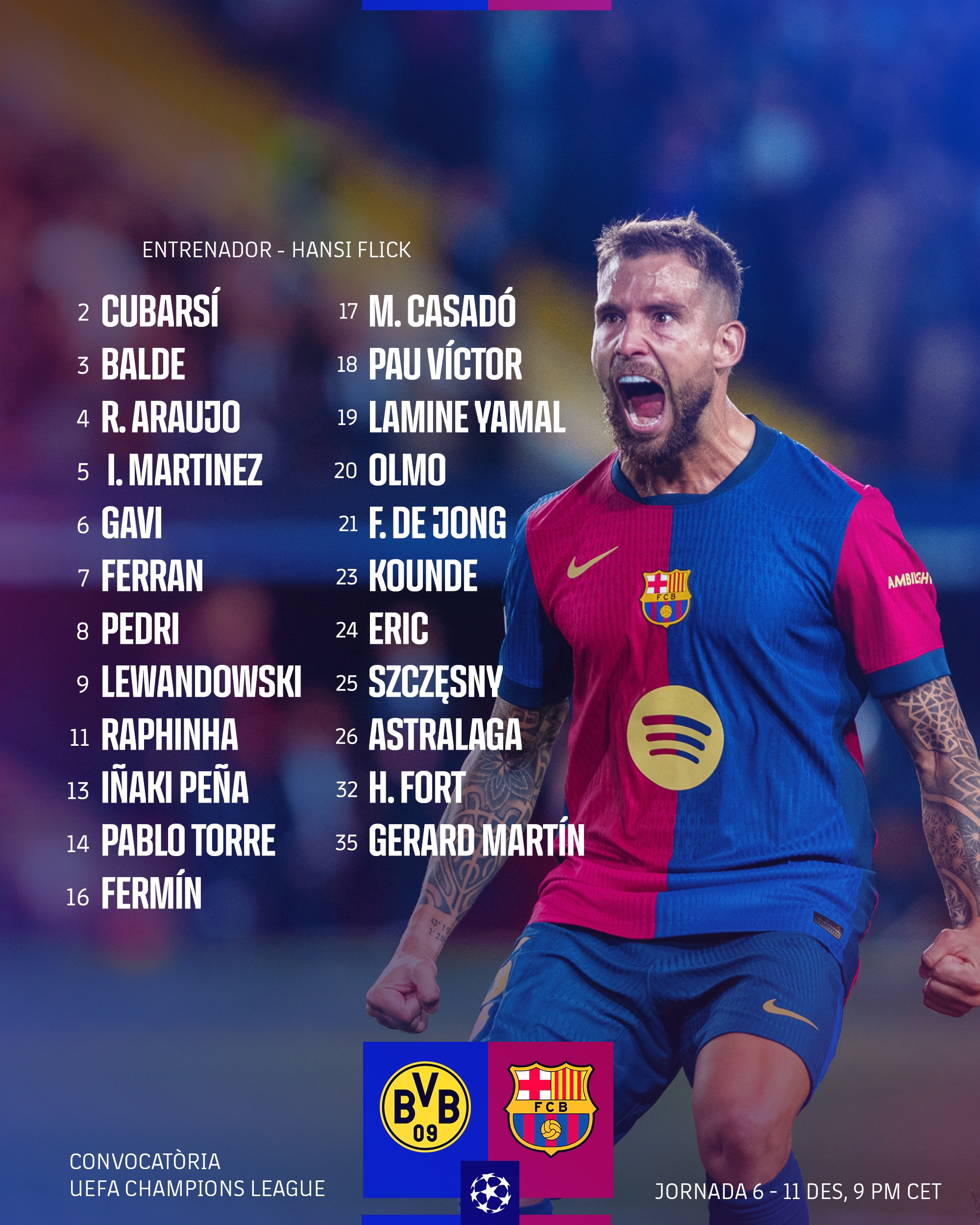 عکس/ لیست بارسلونا برای بازی با دورتموند در لیگ قهرمانان اروپا عکس/ لیست بارسلونا برای بازی با دورتموند در لیگ قهرمانان اروپا