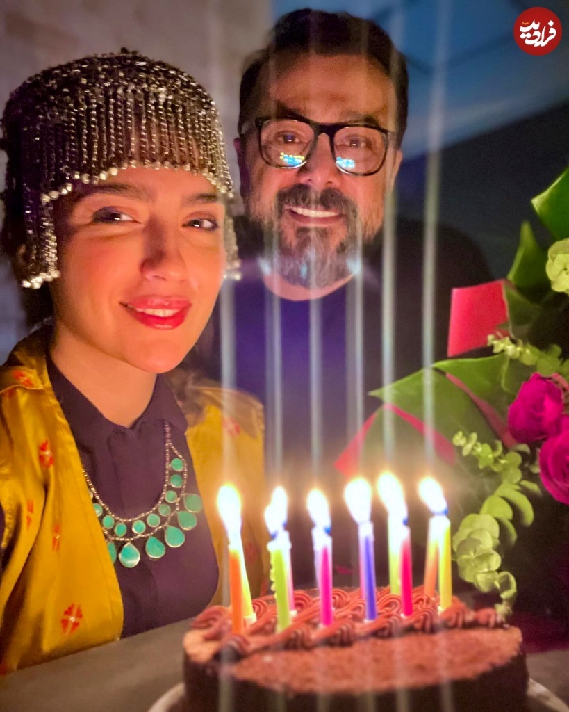عکس/ جشن تولد دیدنی ۳۴ سالگیِ «مونا کرمی» در کنار سپند امیرسلیمانی