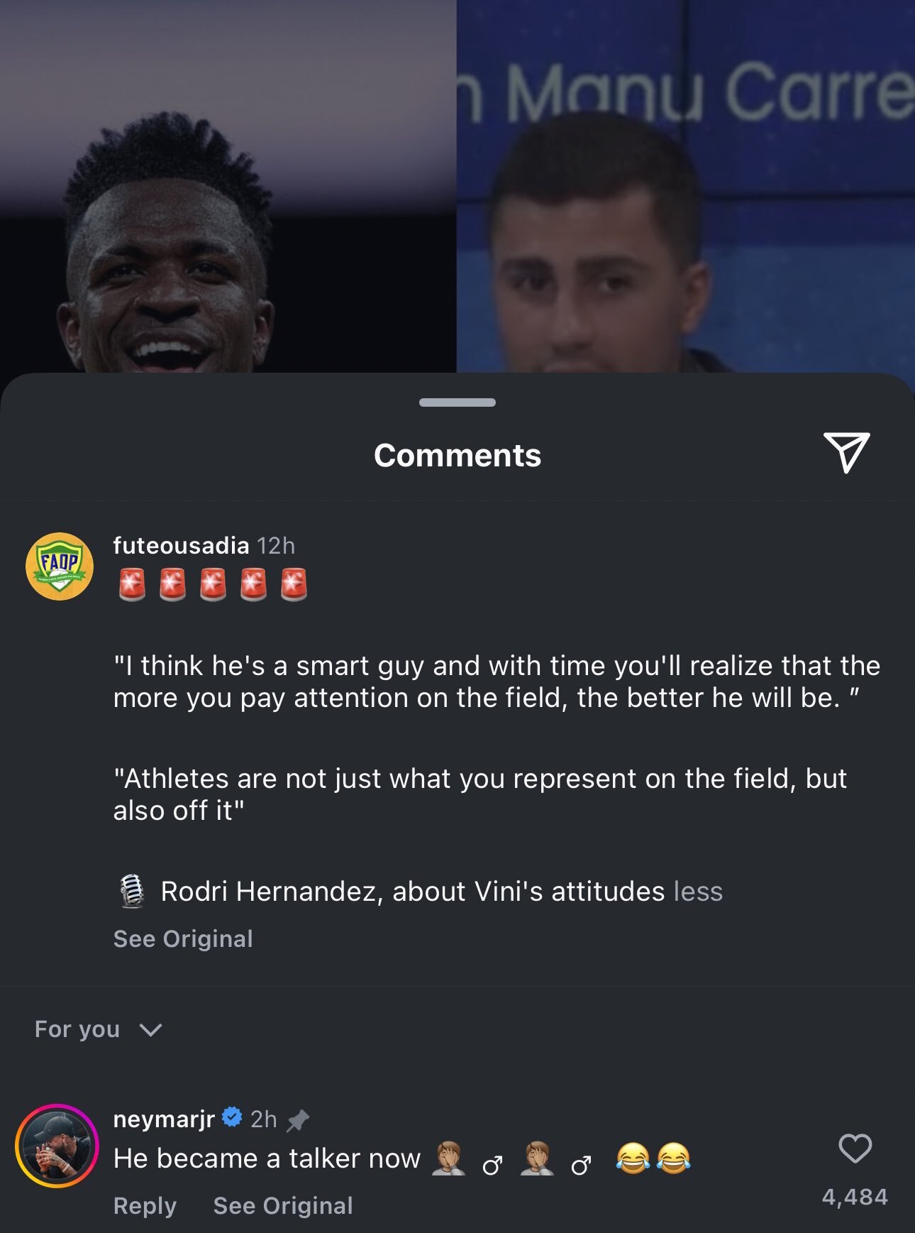 عکس/ تمسخر برندهی توپ طلا توسط نیمار عکس/ تمسخر برندهی توپ طلا توسط نیمار