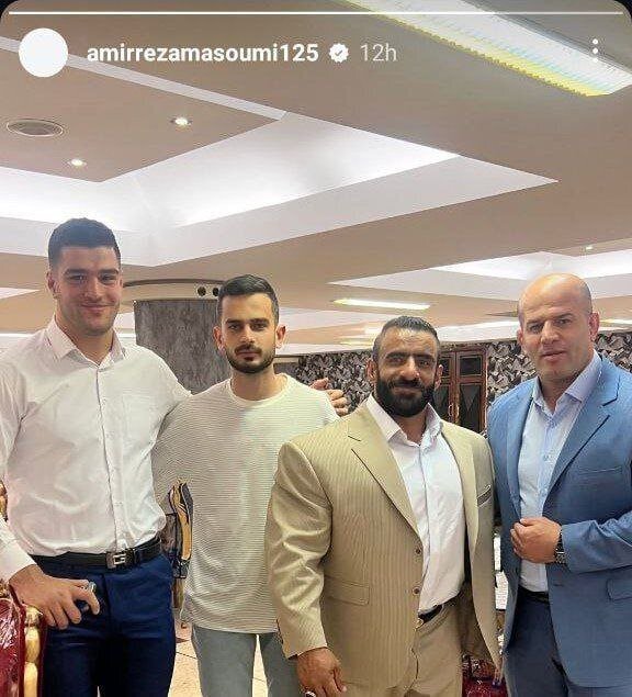 عکس/قاب ماندگار ستاره کشتی با هادی چوپان