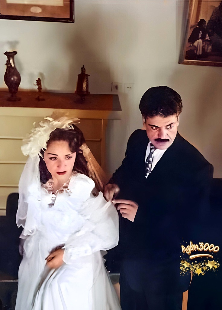 «نصرت وحدت و شهلا ریاحی» در نمایی از فیلم مرغابی سرخ کرده؛ سال ۱۳۴۰