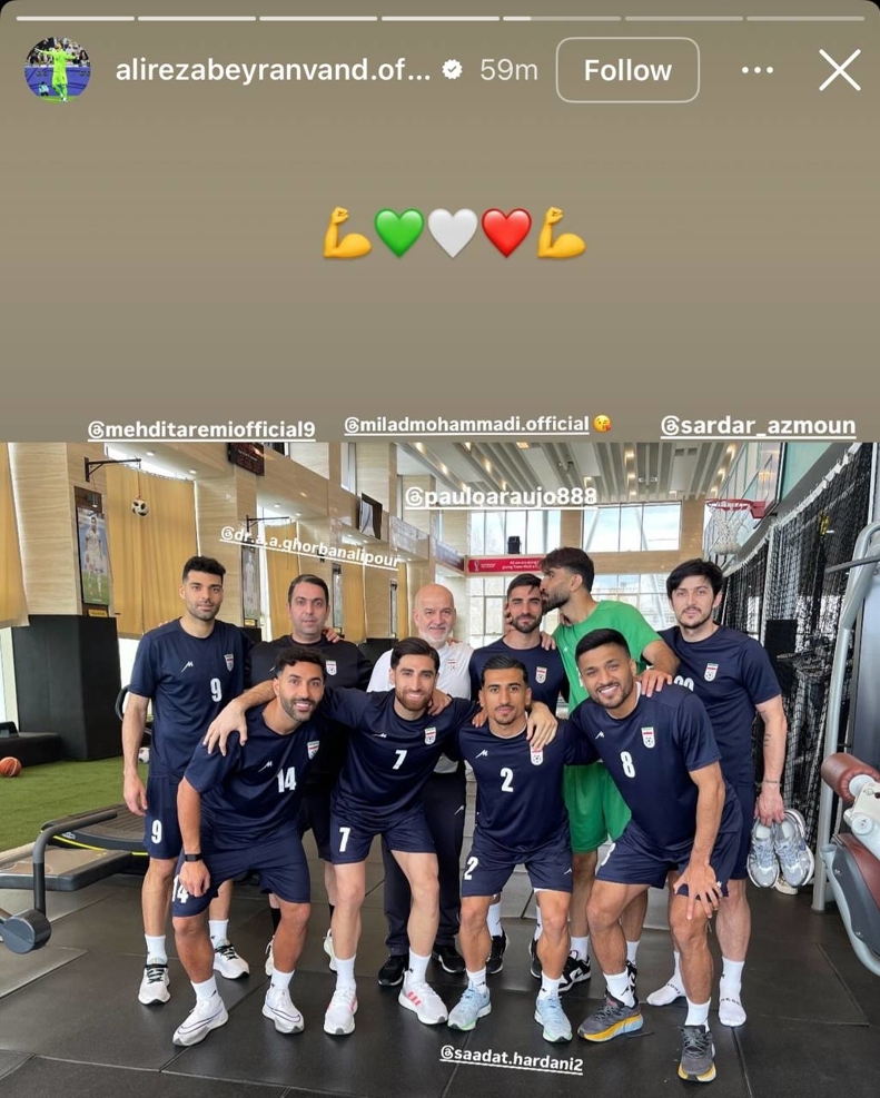 عکس/عذرخواهی بیرانوند از محمدی با بوسه!