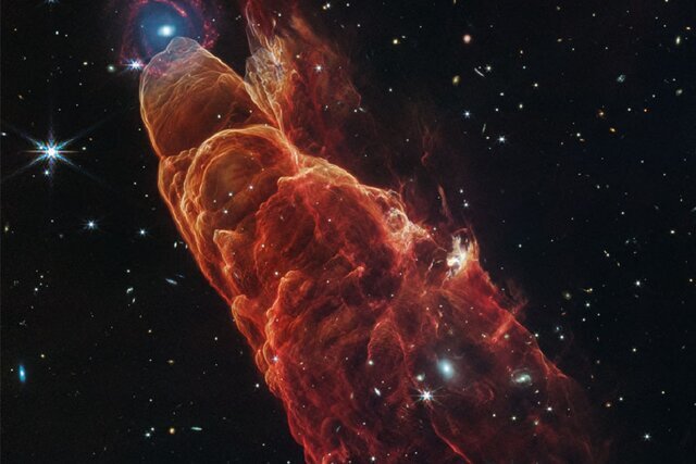 عکس «تلسکوپ فضایی جیمز وب» از یک فوران میان‌ستاره‌ای