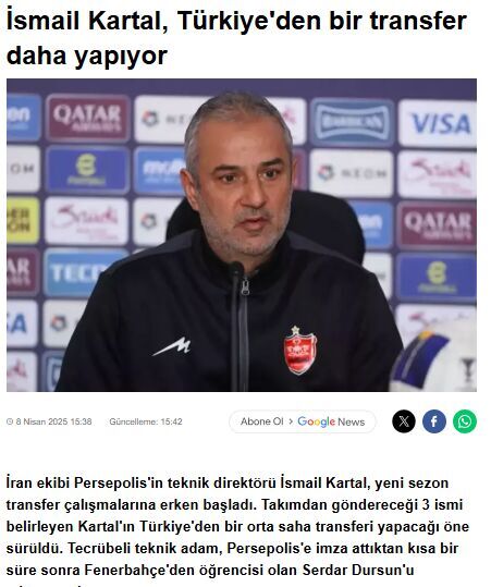 ادعای یک رسانه ترک؛ دومین خرید پرسپولیس از لیگ ترکیه! ادعای یک رسانه ترک؛ دومین خرید پرسپولیس از لیگ ترکیه!