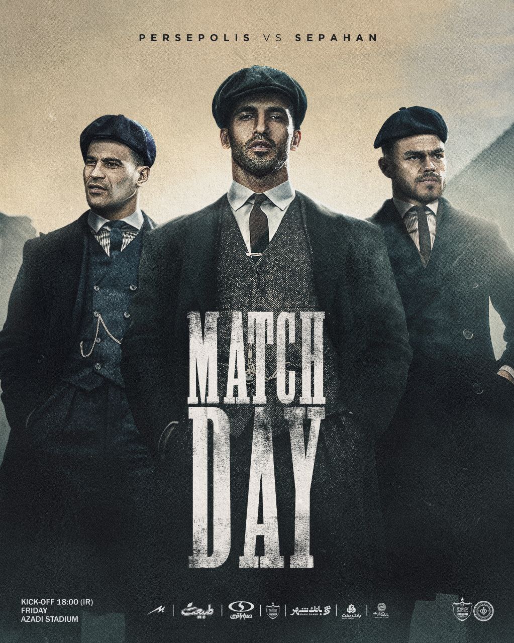 پرسپولیس با پوستری سینمایی و هجومی به استقبال سپاهان رفت