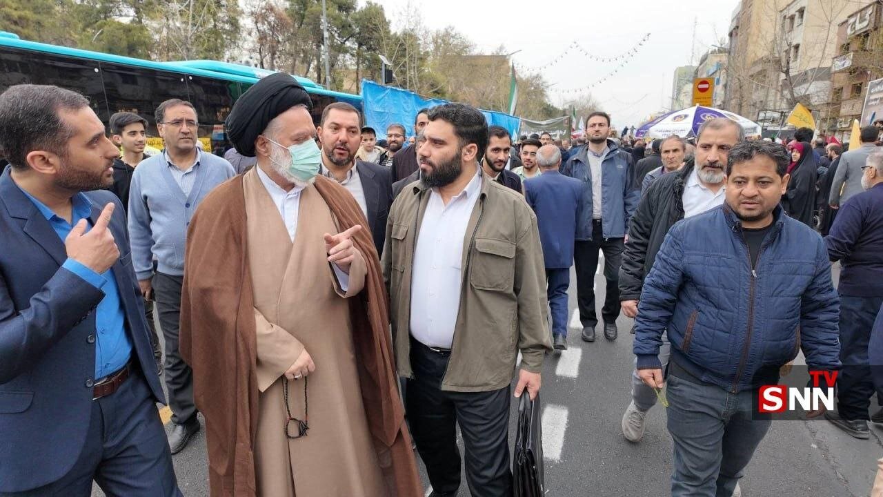 حضور فرزند رهبر انقلاب در راهپیمایی روز قدس