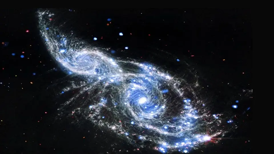 ثبت صحنه‌ای خیره‌کننده از برخورد کهکشان‌ها